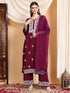 Shiza Chikankari Premium Modal Co-ord Set (Wine)