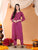 Ananya Chikankari Kurta Pant Cotton Co-ord Set (Wine)