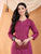 Ananya Chikankari Kurta Pant Cotton Co-ord Set (Wine)