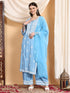 Haya Chikankari Rayon Co-ord Set (Powder Blue)
