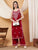 Raha Chikankari Strappy Rayon Co-ord Set (Maroon)