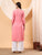 Alina Chikankari Modal Straight Kurta (Peach Pink)
