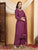 Farha Chikankari Premium Modal Co-ord Set (Wine)