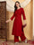 Faiza Chikankari Rayon Co-ord Set (Maroon)