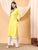 Alina Chikankari Modal Straight Kurta (Yellow)