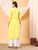 Alina Chikankari Modal Straight Kurta (Yellow)
