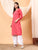 Alina Chikankari Modal Straight Kurta (Coral)