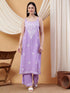 Raha Chikankari Strappy Rayon Co-ord Set (Lilac)
