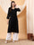 Alina Chikankari Modal Straight Kurta (Black)