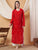 Dua Premium Viscose 3D Chikankari Straight Kurta (Red)