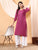 Alina Chikankari Modal Straight Kurta (Wine)