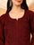 Alina Chikankari Modal Straight Kurta (Brown)